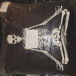 Black & White Yoga Skeleton Knit Throw Pillow - NWT